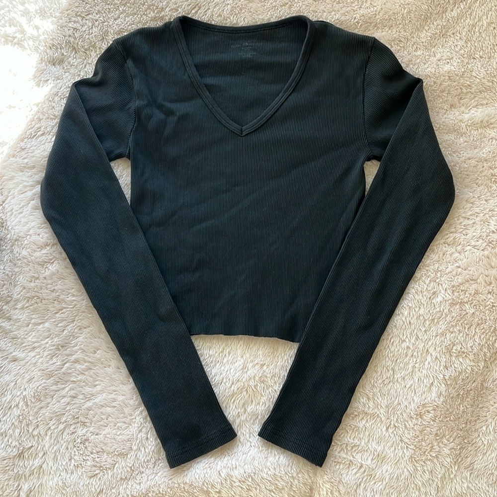 Brandy Melville Black Josephine Long Sleeve Top
